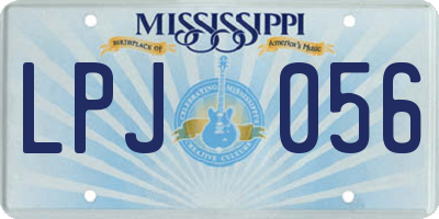 MS license plate LPJ056