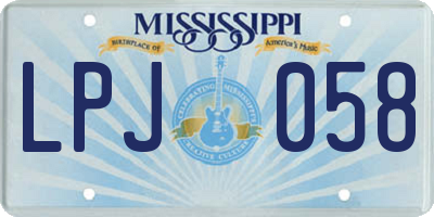 MS license plate LPJ058