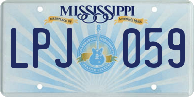 MS license plate LPJ059
