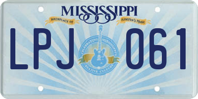 MS license plate LPJ061