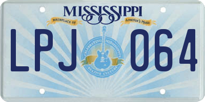MS license plate LPJ064