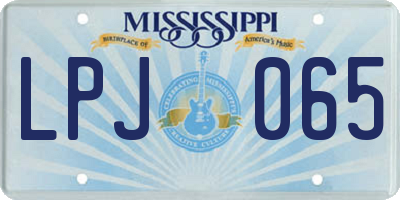 MS license plate LPJ065