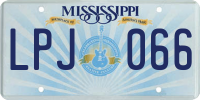 MS license plate LPJ066