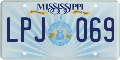 MS license plate LPJ069