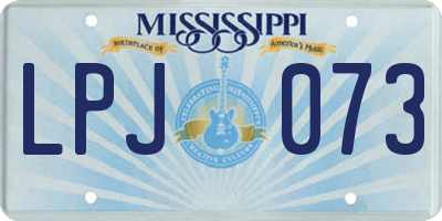 MS license plate LPJ073