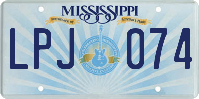 MS license plate LPJ074