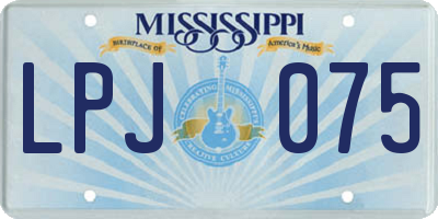 MS license plate LPJ075