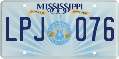 MS license plate LPJ076