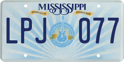 MS license plate LPJ077