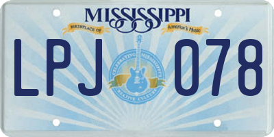 MS license plate LPJ078