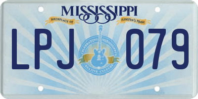 MS license plate LPJ079