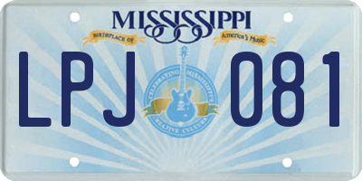 MS license plate LPJ081