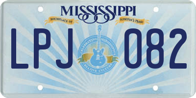 MS license plate LPJ082