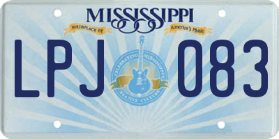 MS license plate LPJ083
