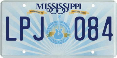 MS license plate LPJ084
