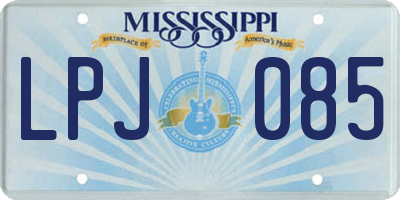 MS license plate LPJ085