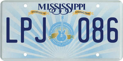 MS license plate LPJ086