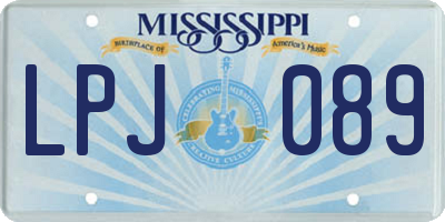 MS license plate LPJ089