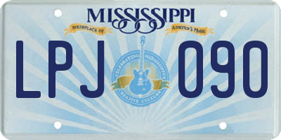 MS license plate LPJ090