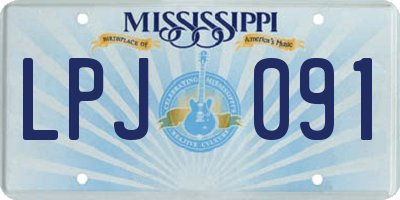 MS license plate LPJ091
