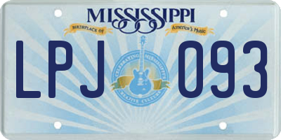 MS license plate LPJ093