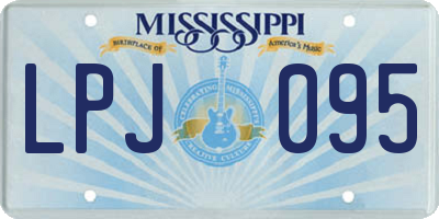 MS license plate LPJ095
