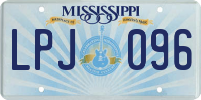 MS license plate LPJ096