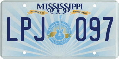 MS license plate LPJ097