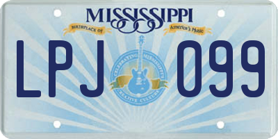 MS license plate LPJ099