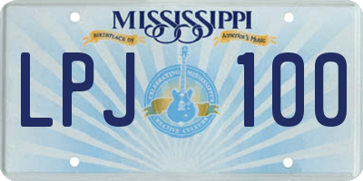 MS license plate LPJ100