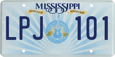 MS license plate LPJ101