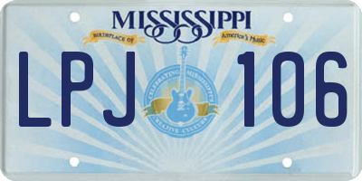 MS license plate LPJ106
