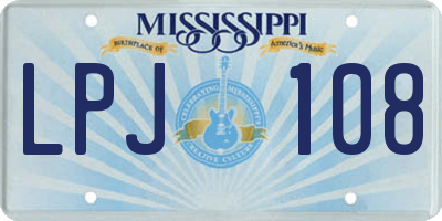 MS license plate LPJ108