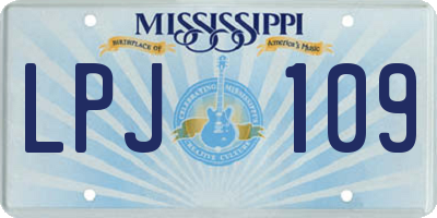 MS license plate LPJ109