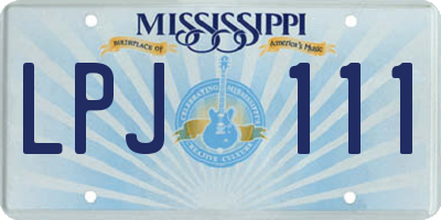 MS license plate LPJ111