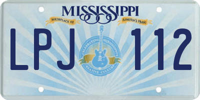 MS license plate LPJ112