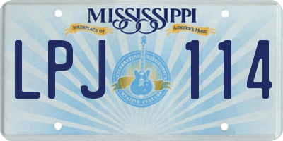 MS license plate LPJ114