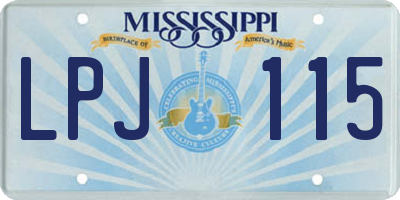 MS license plate LPJ115