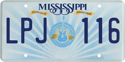 MS license plate LPJ116