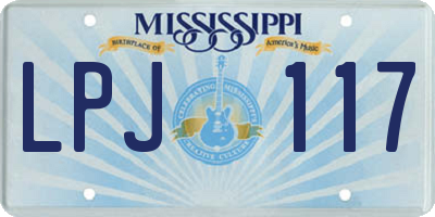 MS license plate LPJ117
