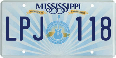 MS license plate LPJ118