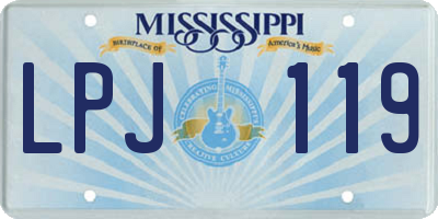MS license plate LPJ119