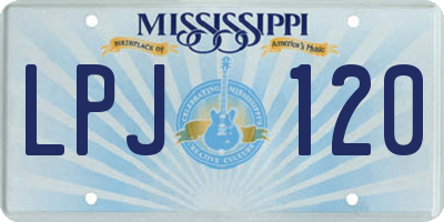 MS license plate LPJ120