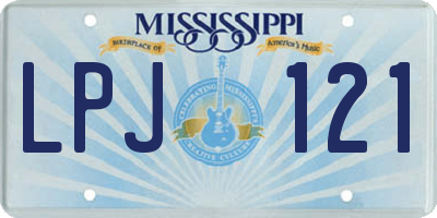 MS license plate LPJ121