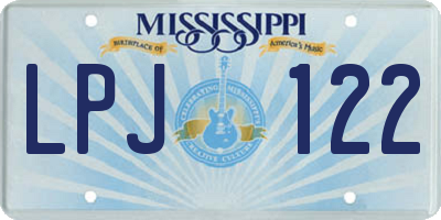 MS license plate LPJ122