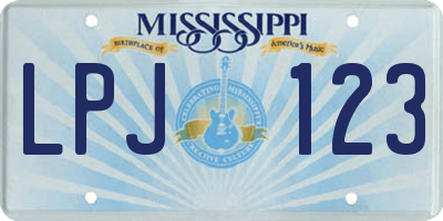 MS license plate LPJ123