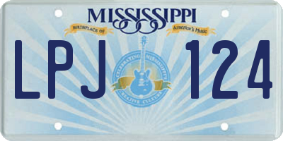 MS license plate LPJ124