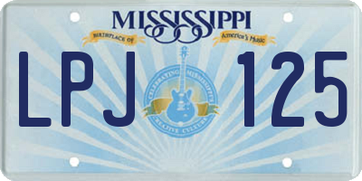 MS license plate LPJ125