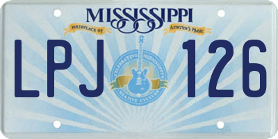 MS license plate LPJ126