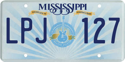 MS license plate LPJ127